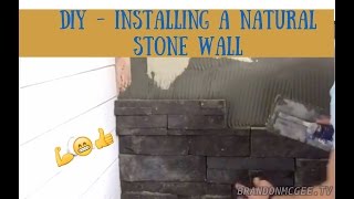 How To Install a Dry Stack Stone Wall Tile  Handy Home Owner [upl. by Calabrese]