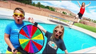 Mystery Wheel Swimming Pool Challenge [upl. by Ycrad]