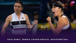 Simona Halep vs Belinda Bencic  2019 Dubai Quarterfinal  WTA Highlights [upl. by Atika198]