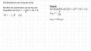 Het berekenen van xtop en ytop 3 HAVO [upl. by Aicilic308]