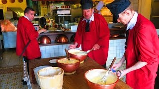 MONT SAINT MICHEL  Making La Mère Poulard Omelettes [upl. by Nosmoht16]