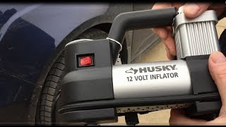 Home Depot HUSKY 12 VOLT Tire Inflator HD12A Review [upl. by Zenas]