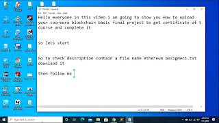 Coursera Blockchain Basics solutions week 4 Final Course Project [upl. by Ciprian380]