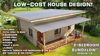 Low cost 2Bedroom Bungalow Simple House Design Ideas [upl. by Yrrot]