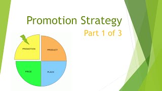 Marketing Mix Promotion Strategy part 1 [upl. by Crabb]