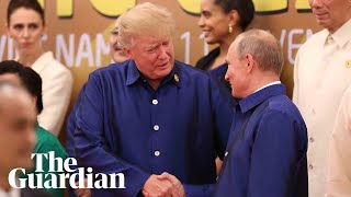 Donald Trump and Vladimir Putin shake hands at Apec [upl. by Namref]