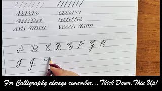 Calligraphy Alphabets  Pencil Calligraphy for Beginners  Uppercase Alphabets  Capital Letters [upl. by Lav660]