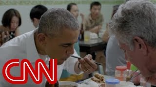 Bourdain and Anderson talk Vietnam dining with Obama [upl. by Knorring908]