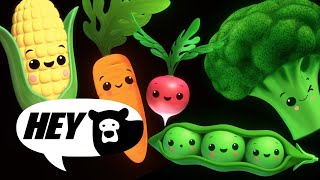 Hey Bear Sensory  Funky Veggies  Fun Dance Animation with Music Baby Sensory [upl. by Moira]