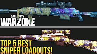 Call Of Duty WARZONE TOP 5 BEST SNIPER LOADOUTS WARZONE Best Setups [upl. by Godding]