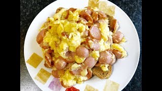 Scrambled Eggs with Sausage  Easy Breakfast [upl. by Doykos]