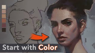 How to Start a Digital Portrait Painting in Color [upl. by Gottuard]