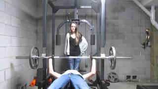 15 Year Old Bench Presses 150 lbs [upl. by Ellenaj976]