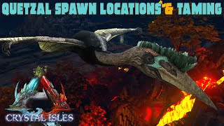 ARK Crystal Isles  Quetzal Spawn Locations amp SOLO TAMING THE BEST Map To Find Them [upl. by Nomar]