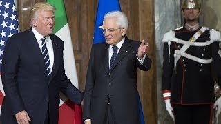 il Presidente Mattarella riceve il Presidente USA Trump [upl. by Morrill104]