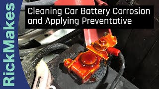 Cleaning Car Battery Corrosion and Applying Preventative [upl. by Aihsetal]