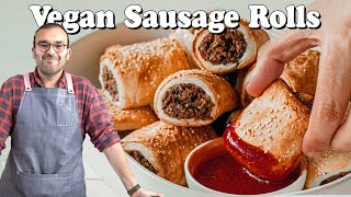 DELICIOUS Vegan Sausage Rolls  The Scran Line [upl. by Repsac]