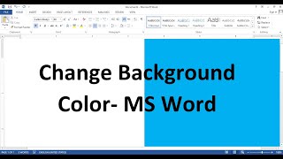 Ms Word Background Color Change [upl. by Enirual218]