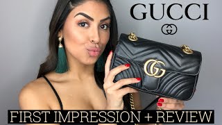 GUCCI MARMONT MINI BAG FIRST IMPRESSION amp REVIEW [upl. by Alokin]