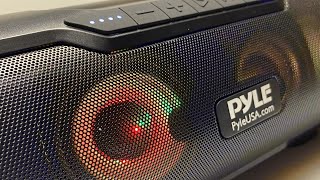 Pyle PBMWP185 Bluetooth Boombox Speaker Radio System Unboxing Review amp Sound Sample [upl. by Sihtnyc]