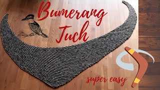 Bumerang Tuch super easy  handgesponnenes Garn [upl. by Willamina]