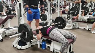 Female bench presses 225lbs for reps [upl. by Egiarc]