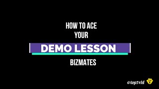 HOW TO ACE YOUR ONLINE TEACHING DEMO LESSON  Bizmates [upl. by Lucienne]