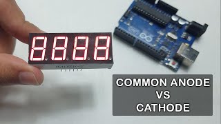 4 digits 7 segment display Arduino tutorial common anode vs cathode [upl. by Arretnahs]