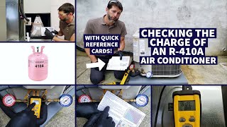 Checking the Charge of An R410A Air Conditioner with Quick Reference Cards [upl. by Zerla142]