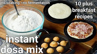 instant dosa mix recipe  10 plus breakfast recipes multipurpose instant dosa premix recipe [upl. by Darsey]