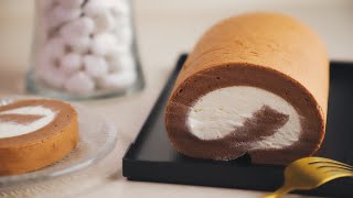 朱古力瑞士蛋糕卷食譜  Chocolate Swiss Cake Roll Recipe  Recette de roulé au chocolat suisse gâteau [upl. by Peursem]