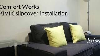 IKEAhackers X Comfort Works IKEA KIVIK sofa slipcover fitting [upl. by Clemence]