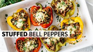 STUFFED PEPPERS  stuffed bell peppers recipe  meal prep tips [upl. by Janaya]