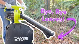 Whats a Leaf Vacuum  Review of Ryobi 40Volt LithiumIon Cordless Battery Leaf VacuumMulcher [upl. by Aun]