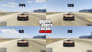 GTA V 30 vs 60 vs 120 vs 144 FPS CAR SPEED RACE HIGHER FPS gives you a racing advantage [upl. by Anomar]