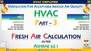 HVAC Ventilation Part 3 – Fresh Air Calculation ASHRAE 621 [upl. by Ponton]