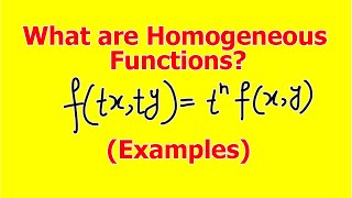 Homogeneous Functions fully Explained with Examples [upl. by Thirzia]