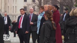 WATCH The Obamas and Bidens depart US Capitol [upl. by Moselle]