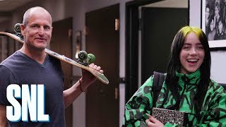 Woody Harrelson Welcomes Billie Eilish on Her First Day at SNL [upl. by Sunshine]