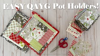 EASY Quilt As You Go  Pot Holder Tutorial  VLOGMAS 17 [upl. by Nerral]