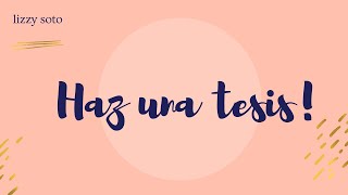 como hacer una tesis para un ensayo [upl. by Zelle]