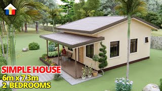 SIMPLE HOUSE DESIGN IDEA  2  BEDROOM BUNGALOW HOUSE [upl. by Behrens963]