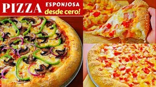 Prepara PIZZAS caseras ESPONJOSAS paso a paso DESDE CERODulce Hogar Recetas [upl. by Ideih]