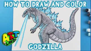 How to Draw and Color GODZILLA [upl. by Bucky]