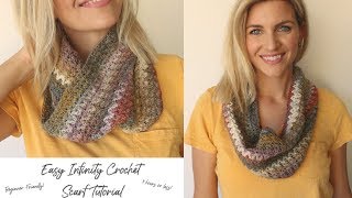 Easy Infinity Crochet Scarf  Beginner Friendly and Fast [upl. by Ahseet146]