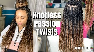 Knotless Passion Twists Braid School Ep 28 [upl. by Adnalram]