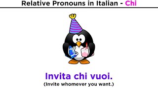 Relative Pronouns in Italian Chi [upl. by Tilney]