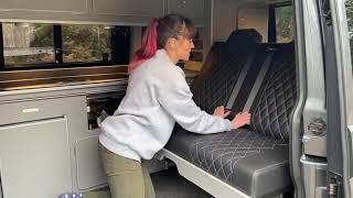 How to set up rock n roll bed VW Campervan [upl. by Airotkciv]