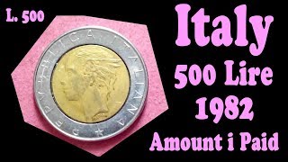 L 500 Repvbblica Italiana 1982 Italy CoinsandCurrency [upl. by Bayard168]