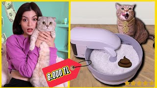 EN PAHALI KEDİ ÜRÜNLERİNİ TEST ETTİM Otomatik Kedi Tuvaleti Robot Mama Kabı Kedi Arabası [upl. by Atiluj]